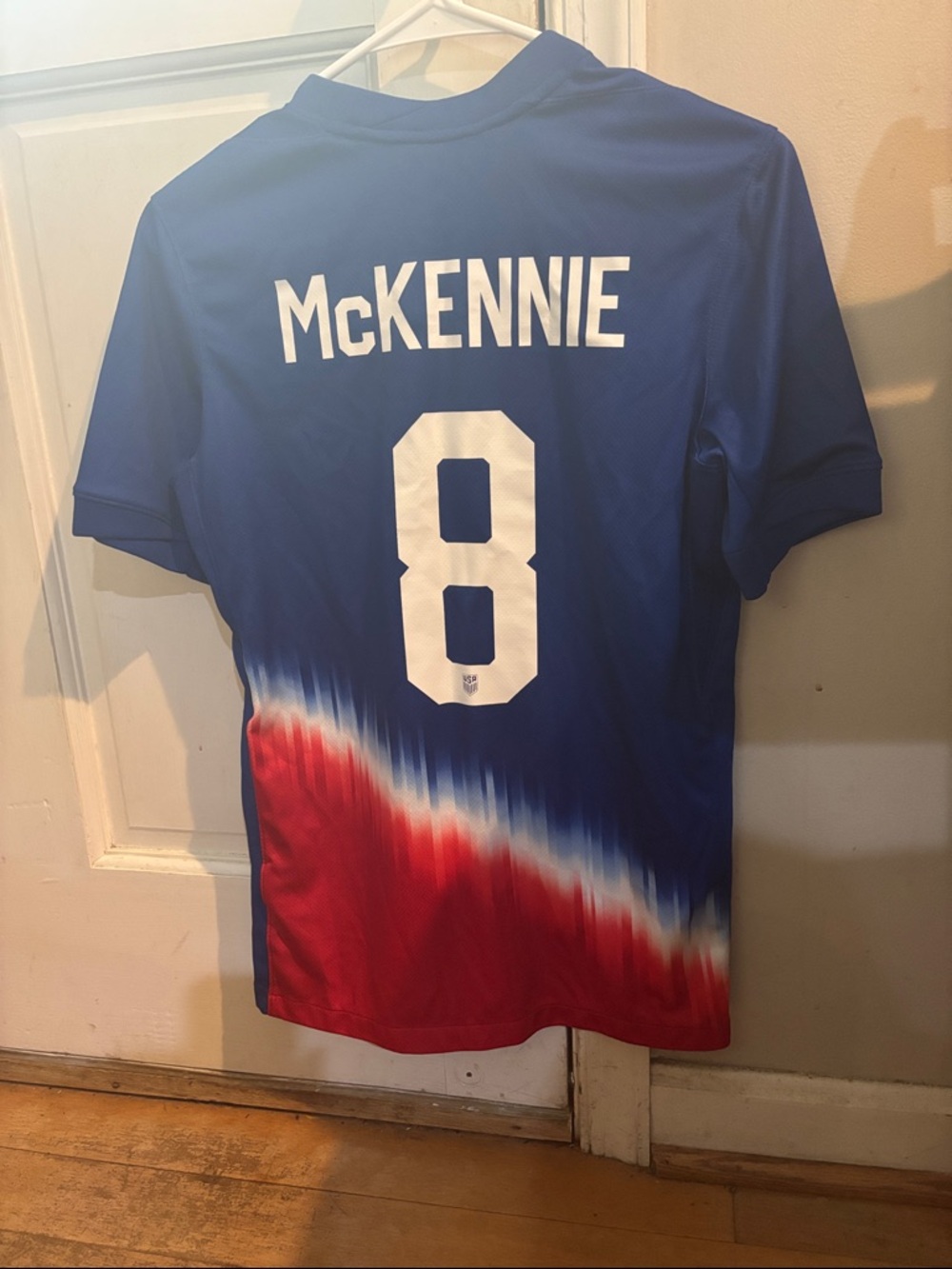 Nike USA Kids Soccer Jersey Blue White Red #8 - Picture 3 of 3